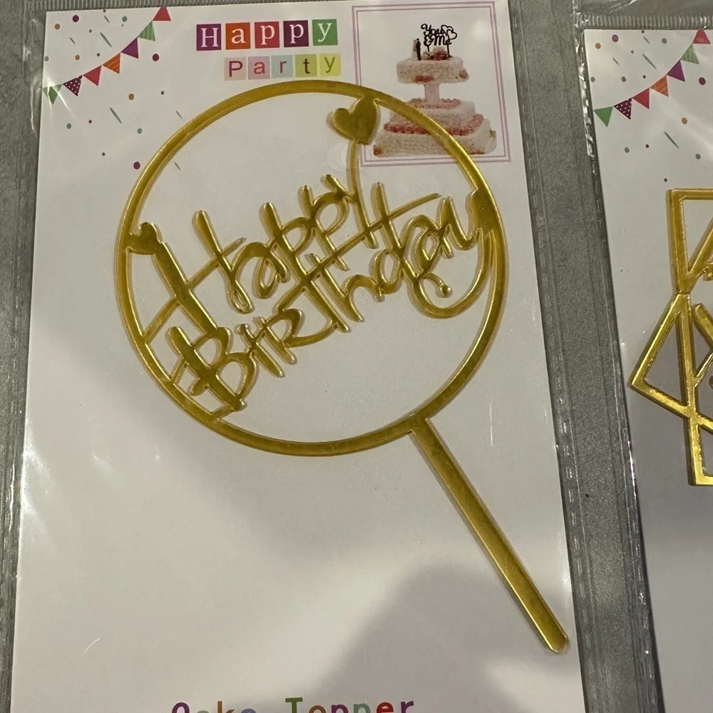 Assorted Set Cake Topper Acrylic Happy Birthday Cake Decoration Supplies